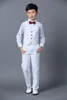 ボーイズウェディングスーツ新しいサイズ2-10ホワイトボーイスーツフォーマルパーティー5セット蝶ネクタイズボン