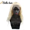 Sprzedaż miód blondynka ludzka fala ciała pełna koronkowa falista 10-24 cali #613 Bezpośrednie średni rozmiar czapki Bella Hair Factory
