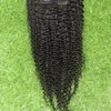 Clip nelle estensioni naturali dei capelli ricci brasiliani 9 pezzi di clip per capelli vergini brasiliani nell'estensione 100 g di clip afro crespi nelle estensioni