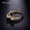 Newbark moda cor de ouro arco nó anel empilhável micro pave cz cristal compatível com original femme jóias anéis de casamento q170720