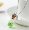 Bon A ++ bricolage fleur sèche dérive bouteille collier carré verre bouteille cristal pendentif ornements WFN287 (avec chaîne) mélanger l'ordre 20 pièces beaucoup