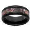 Queenwish 6mm/ 8mm Black Tungsten Ring Camouflage Hunting Womens Mens Black Tungsten Ring Camo Polished Wedding Band Antique Jewelry