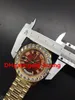 Luxury 43mm Gold Big Diamonds Mechanical Man Watch Red Green White Blue Gold Dial Gold High Galicity Automático Aço Anterior Men1950783