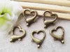 Grote goede kwaliteit antiek brons / zilverkleurige hartvorm kreeft sluiting haken connector hanger bedel vinden, DIY accessoire sieraden