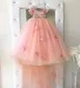 Baby Girls Pageant Dresses Children Spaghetti Straps Handmade Flowers Flower Girls Dresses For Weddings Lace Tulle First Communion3347082