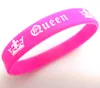 Lovers Couples King and Queen Silicone Bracelets Her King His Queen Charm Wristbands Anniversary Christmas Xmas Birthday Gift Favor