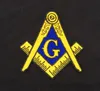 Masonic Logo Patch Embroidered Iron-On Clothing mason Lodge Emblem Mason G Square Compass Patch Sew On Any Garment230u