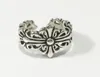 925 silver plated ring Korean fashion trendsetter hip-hop street Wu Yifan with silver cross flower ring
