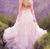 ロマンチックなピンクのマタニティウェディングドレス2019新しい到着アプリケートウェザラットエンパイア妊娠中のフリルオーガンザブライダルガウンカスタムM233J