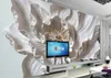 Grande peinture décorative fleurs 3d murale papier peint pour chambre salon canapé relief TV fond mur