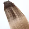 #4 #18 Zestaw splotów ludzkich włosów Brazylijski dziewiczy ludzki włos Wątki Ombre Balayage Podkreśla kolor barwnika