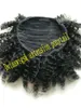 120g afro-americano curto sopro afro clipe em brown hairpiece kinky encaracolado cabelo humano cordão rabo de cavalo extensão do cabelo