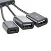 3 i 1 Micro USB Power Laddning OTG HUB Kabeladapter Converter Extender för mobiltelefoner för Samsung Galaxy 50pcs