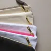 toile de coton uni blanc composent le sac avec doublure zip en or de qualité supérieure 7x10in solide sac de toilette de couleur pour la peinture de bricolage / impression noir / blanc / ivoire
