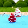 6PCS Beach Mini Boat Decoration Decoration Garden Gnomes Micro Krajobraz Ozdoby Fairy House Miniatures1176812