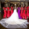Plus Size Mermaid Bröllopsklänningar med band Sydafrikanska Tulle Sweep Train Bridal Gowns Sexig Backless Enkel Bröllop Vestidos