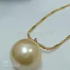 16mm South Sea Golden Shell Pearl Naszyjnik + Łańcuch 14K