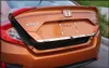 Aço inoxidável de alta qualidade com logotipo vermelho traseiro do carro tronco decoração guarnição, bagageira decoração guarnição para Honda Civic 2016