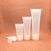 Wholesale- Glossy Plastic Refillable Soft Tube Empty Facial Cleanser Hand Cream Container Squeeze Lotion Shampoo Bottle 15 30 50 100ml