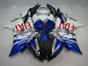 Bodywork ABS plastfeedningar för Yamaha YZF R6 08 09 10 11-15 Blå Vit Svart Insprutning Mote Fairing Kit YZFR6 2008-2015 YT31