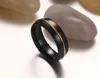 Мужские черные обручальные кольца кольцо ювелирные изделия 6 мм 18K позолоченный канал с дугой верхняя и полированная отделка краев R-195