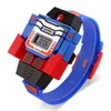 Kinder LED Digital Kinder Uhr Cartoon Sport Uhren Relogio Roboter Transformation Spielzeug Jungen Armbanduhren Drop 242A