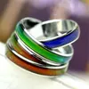 Kolor Pierścień Kobiety Pierścionki Zaręczynowe Miedź Palce Szerokie 4mm 6mm Mix Rozmiar Moda Nastrój Pierścień Zmiana Kolorów Stopu Biżuteria