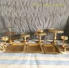 Gratis verzending 12 stuks / partij wit, gouden cake stand bruiloft cupcake stand set, Crystal Candy Bar Decoration Cake Tools Bakvormen Set