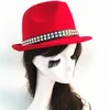 Free Shipping By DHL Rivet Men Women Wool Fedora Hats Soft Dance Party Wedding Stingy Brim Caps Adult Street Top Hats Jazz Cap GH-65