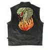 Stor Flame Snake Broderi Strykjärn på fläckar för jacka Kläder Biker Back Vest Fashion Punk Design