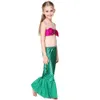 3pcs Lovely Child Bikini Baddräkt Svimmbar Mermaid Tails Kostymer för tjejer Halloween Fancy Princess Cosplay Klänningar