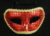 Jul Sequin Lace Party Masks Masquerade Mask Venetian Mask Kvinnor och Man Fashion Mask 20pcs / Lot G387