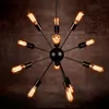 Lampy wiszące żyrandole satelitarne vintage kutego żelaza oświetlenie wisior Pokój oświetlenie sferyczna lampa pająka E27 Edison wisiorek