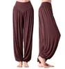 2017 novas mulheres yoga harem pants casuais calças de dança de cintura alta clube de dança perna larga solto longo bloomers calças plus size