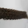 4 Extensions de cheveux brésiliens bouclés profonds brun foncé pointe d'ongle Extensions de cheveux 100gstrands Remy cheveux humains kératine Fusion Extensions de cheveux 2530930