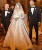 2019 New Split Lace Steven Khalil Wedding Dresses With Detachable Skirt Sheer Neck Long Sleeves Sheath High Slit Overskirts Bridal Gown 2016