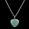 Hot sale Hot new turquoise stone pendants turquoise crystal peach heart natural stone necklace WFN003 (with chain) mix order 20 pieces a lot