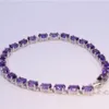 クラシック100％天然アメジストブレスレット925 Solid Sterling Silver Vintage Crystal Bracelet for Woman Evening Party Jewelry2679