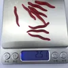 200 sztuk / partia 3,5 cm Symulacja Dżdżownicy Red Worms Sztuczne Miękkie Przynęty Przynęty Fishing Z Liściem Fishly Zapach
