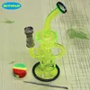 Newest Colored glass bong with Domeless Titanium nail Faberge Water pipe Glass Bongs Water Pipes Recycler Filter Percolators Smoking