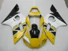 Venda quente kit de carenagem de plástico para yamaha yzf r6 98 99 00 01 02 amarelo branco preto carenagens set yzfr6 1998-2002 ot26