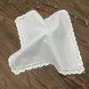 Set of 12 Home Textiles Ladies Handkerchief White Cotton Lace Wedding Bridal Hankies Hanky 12x12inch9946793