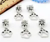 150 Pcs/lot tibétain argent alliage empreinte de patte breloques balancent perles ajustement Bracelet européen fabrication de bijoux bricolage 23x11mm trou 4mm