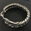 Acciaio al titanio Uomo Gioielli Moda Braccialetti a catena a maglia cubana Punk Bangle ed Pulsera Oro Argento 22cm 1 5cm292g