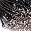 Black Wax Cord Rope 1.5mm Wire for DIY Pendant Necklace Gift With Lobster Clasp Link Chain Charms Jewelry 100pcs/lot Wholesale