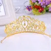 Gold Sliver Tiaras och Crowns for Bridal Sweetheart Sharp Gorgeous Bridal Hair Jewelry Bling Bling Stones Headpieces For Girls254p