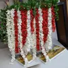 Guirnalda de hortensias blancas de 2 M de largo, vid de glicina de seda Artificial de ratán para decoración de bodas, suministros de accesorios de tiro