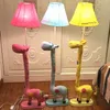 Tyg giraff golvlampa ny modern romantisk landsbygdsstudie rum stativ ljus s￶ta barn sovrum bl￥/rosa/gult bord golvbelysning