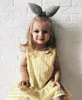 Mode filles bébé vêtements enfant en bas âge fille robes été sans manches jaune rayé bébé robe coton filles vêtements