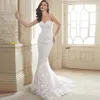 Sweetheart Applique Lace Mermaid Trouwjurk met Afneembare Trein Rok Twee Stukken Bruidsjurken Robe de Soiree